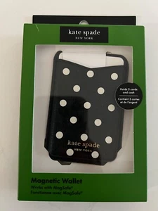 Kate Spade Magnetic Wallet w/ Magsafe Black w/White Polka Dots for iPhone NWT - Picture 1 of 2