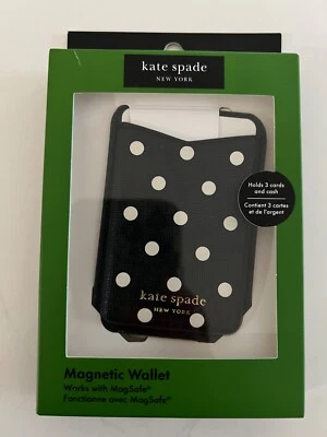 Cartera Magnética Kate Spade con Magsafe Negra con Lunares Blancos para iPhone Nueva con Etiquetas Foto 1 de 2
