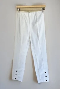 Rag & bone white snap front cropped pants - Picture 1 of 9