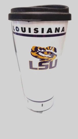 LSU EYE OF TIGER THERMO TRAVEL MUG 24oz NEW LOUISIANA STATE UNIVERSITY FREE SHIP Cover