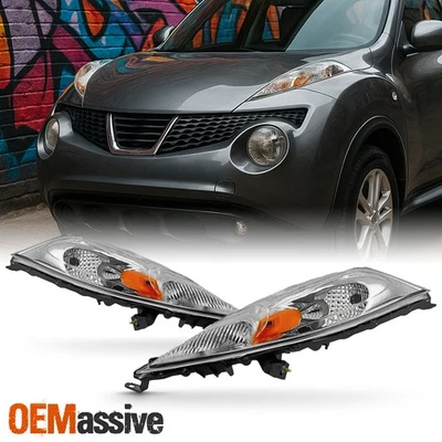 For 2011-2014 Nissan Juke Halogen Chrome Front Upper Turn Signal Headlights Pair - Image 1 of 4