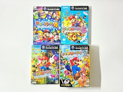 LOT-4 Nintendo Gamecube Mario Party Set of 4 (4, 5, 6, 7)& Microphone Party Game - Image 1 of 4