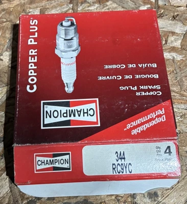 4 Pack Champion Copper Plus 344 RC9YC Spark Plugs - Image 1 of 2