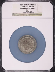 1886 Peter Schuyler Albany Bicentennial 51mm WM NGC MS-61 - Picture 1 of 2