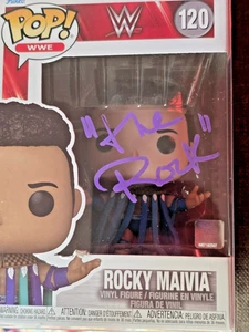 WWE ROCKY MAIVIA "The Rock" HANDSIGNIERT MIT PROTEKTOR FUNKO POP #141 COA HOLOGRAMM - Bild 1 von 12