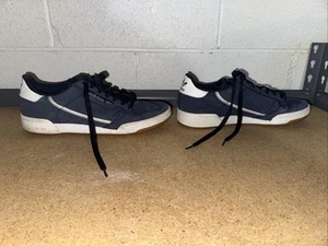 Adidas Continental 80 Herren Größe 10 Blau Leder Sportschuhe Turnschuhe - Bild 1 von 6