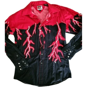 Vintage Brooks & Dunn Panhandle Slim Lightning L/S Button Shirt Medium - Bild 1 von 6