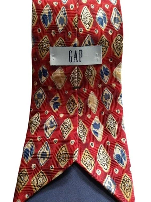 Corbata Gap roja multicolor 100 % seda clásica hecha en EE. UU. Foto 1 de 4