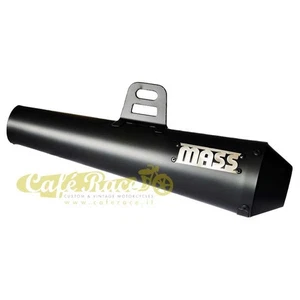 Terminale scarico MEGATON OMOLOGATO E3 nero made in italy scrambler cafe racer - Picture 1 of 2