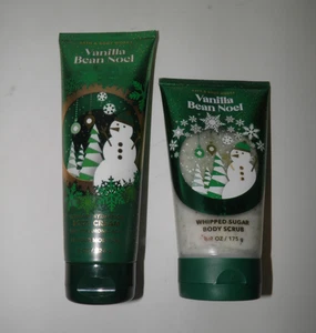 Bath & Body Works Vanilla Bean Noel Lot Body Cream 8 oz & Body Scrub 6.2 oz - Picture 1 of 3