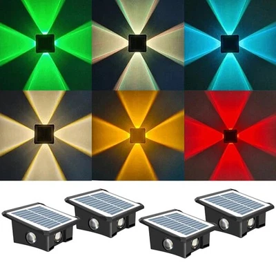 LED Solar Power Fence Lights IP65 Deck Door Wall Yard Outdoor Garden Decor Lamp - Image 1 of 4