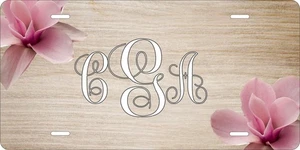 Flower Custom Monogram License Plate Car Motorcycle Bike Key Chain - Picture 1 of 4