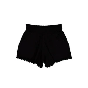 NEW Wonder Nation Girls Smocked Shorts Size XXL 18 Black Soot Textured Comfy - Picture 1 of 3