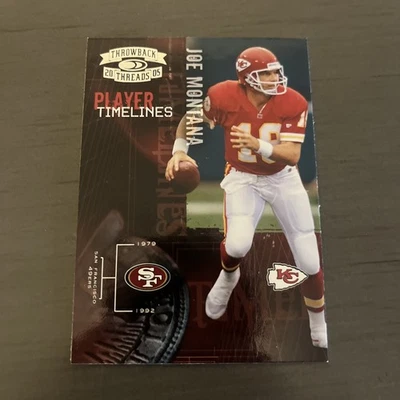 2005 Donruss Throwback Threads -Player Timelines Joe Montana #PT-15 49ers Chiefs - Image 1 of 2