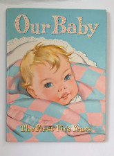 Livre de disques bébé vintage Our Baby The First Five Years bleu Whitman 1946 INUTILISÉ