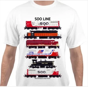 Soo Line Locomotive Eras Railroad T-Shirt by Andy Fletcher - Picture 1 of 1