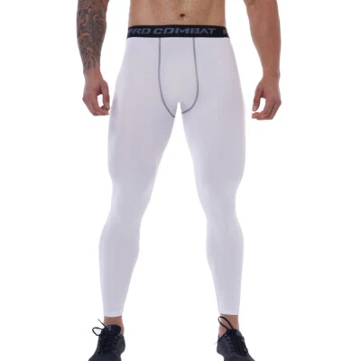 Men's Compression Tight Pants Leggings Base Layer Bottoms Running Workout Sports - Image 1 of 4