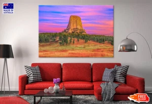 Sunset Over Devils Tower Canvas Print Unframed Home Decor - Picture 1 of 5