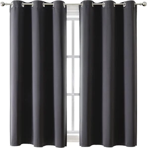 100% Blackout Opacas Cortinas 2 Paneles Set Para Ventanas De Tela 42X 63 Gris - Picture 1 of 7
