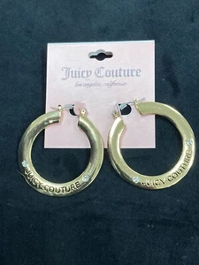 Juicy Couture 41mm Hoop Earrings Crystals NEW - Picture 1 of 3