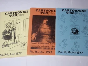 Lot 3 Vtg 1977 Cartoonist Profiles: #33 March, #34 June, #36 December - Picture 1 of 7