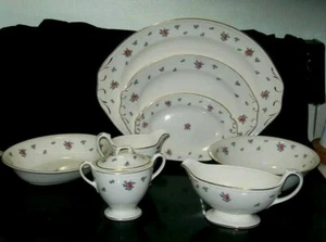 VINTAGE 9 PC. SERVING HOMER LAUGHLIN GEORGIAN EGG SHELL K51N5 EXC - Picture 1 of 8