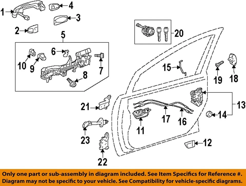 Manija de herrajes de bloqueo enchufable Toyota OEM 10-17 Prius, almohadilla exterior 6924130111 Foto 1 de 1