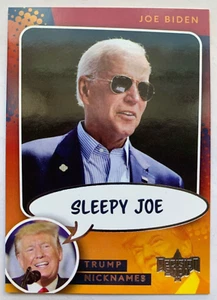 Tarjeta insertada 2020 Decision Joe Biden "Sleepy Joe" Donald Trump apodos - Imagen 1 de 1
