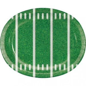 Football Game Time 12 Inch Oval Paper Plates 8 Per Pack 10" x 12" Tableware - Picture 1 of 1