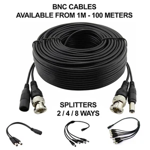 5M-50M BNC DC Power Lead CCTV Security Camera DVR Video Record Extension Cable - Picture 1 of 19