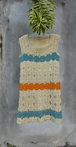Vintage Tricot Tricots Haute Couture Wool Silk Colorblock Knit Mod Dress 1960s - Picture 1 of 4