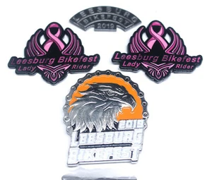 4-pc Leesburg Bikefest 2019 Eagles Lady Rider Motorcycle Clutch Back Pins Lot E - Picture 1 of 5