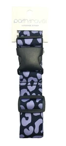 PATH TRAVEL Purple Cheetah print Luggage Strap lavender black #A3 - Picture 1 of 2