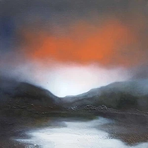 "NUEVO ORIGINAL ISABELLE AMANTE ""Noche de insomnio"" paisaje de mal humor niebla PINTURA AL ÓLEO - Imagen 1 de 2