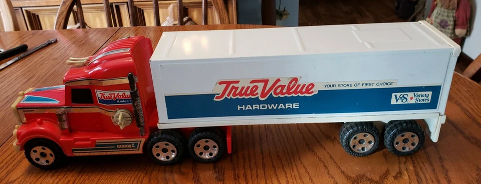  ВИНТАЖНЫЙ 1989 BUDDY L TRUE VALUE HARDWARE 10 КОЛЕС ИГРУШКА KENWORTH ПОЛУПРИЦЕП  - Изображение 1 из 4