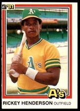 1981 Donruss #119 Rickey Henderson Oakland Athletics Baseball Card NM-MT ID28457