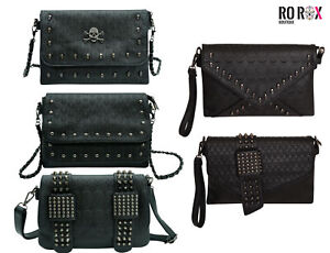 Ro Rox Skull Bag Crossbody Women's Studded Shoulder Punk Gothic Studs PU Handbag