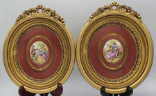 Vintage Set of 2 Victorian Courting Couple Cameo Framed B&S Creations on Velvet