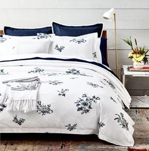 Ralph Lauren Blanc Bleu Fallon KING Duvet Cover floral $430 BRAND NEW - Picture 1 of 7