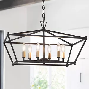 LOG BARN Farmhouse Light Fixture, 6-Light 22" - Bild 1 von 5