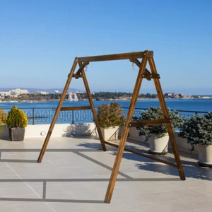 Porch Swing Stand, 67" Wooden Swing Frame Stable A Frame for Patio, Porch,600lbs - Picture 1 of 9