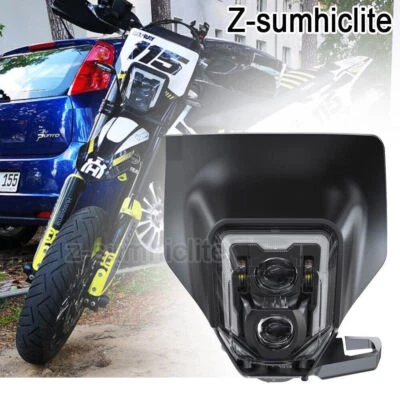 LED Supermoto Headlight For Husqvarna FE TE 250 350 450 501 701 Supermoto +Bezel - Image 1 of 4