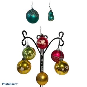 Lot 8 Vintage Mercury Glass Holiday Christmas Ornaments - Picture 1 of 8