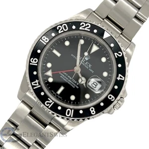 Rolex GMT-Master II 40mm Black Bezel Steel Watch 16710 Box Papers - Picture 1 of 6