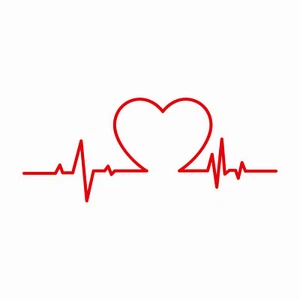 Heartbeat Pulse Heart Rhythm Funny Car Laptop Decal Self-Adhesive Vinyl Sticker - Picture 1 of 5