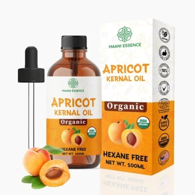 100ML LARGE ORGANIC APRICOT KERNEL OIL 100% PURE AND NATURAL NON GMO MADE IN USA - Image 1 of 3