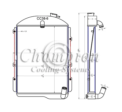 Western Champion 3 Row All Aluminum Radiator for 1938 Chevrolet Master #CC38-6 - Image 1 of 4