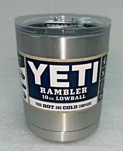 YETI Rambler Lowball Stainless Steel Insulated Cup Tumbler 10 oz LID INCLUDED - Picture 1 of 3