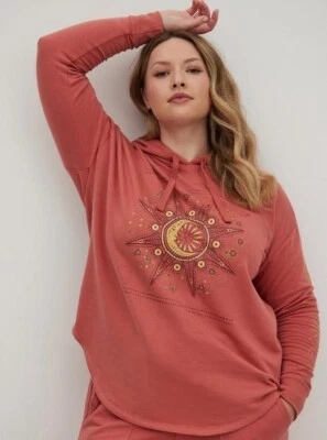 Sudadera con Capucha Torrid Estrella Luna Rosa Vellón Nueva Sin Etiquetas Nueva 00X Foto 1 de 4