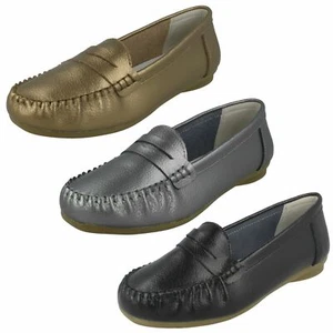 Damen Down to Earth F80445 Freizeit Leder Slipper Mokassin Slipper - Bild 1 von 31